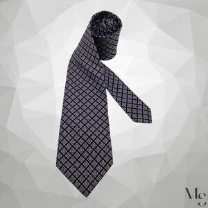 STEFANO RICCI X Long Gray Geometric Silk Tie Made In Italy 63”-3.5" EX COND